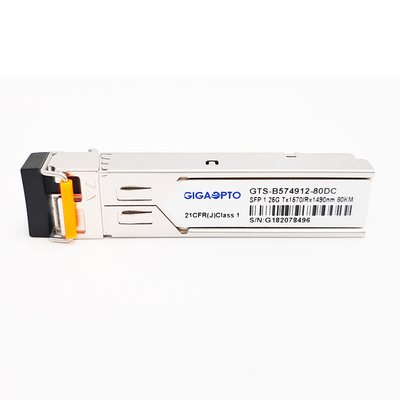 1000BASE-BX 1.25G BiDi SFP Alıcı Modülü TX1570nm/RX1490nm 80km LC SMF DOM