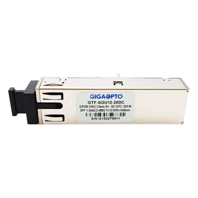 Sınıf B+ GPON ONU Alıcı-Verici SFF 2x10 SC UPC Yuva Burst TX 1310nm 1.244G RX 1490nm 2.488G