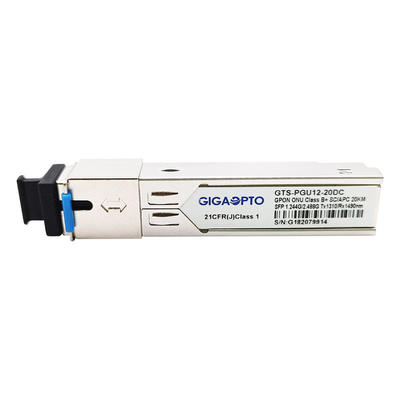 Genel Sınıf B+ ONU GPON SFP Alıcı-Verici Modülü SMF 1310nm 1490nm SC APC optik konektör DDM