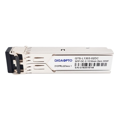 OC-3/STM-1 SR-0 155Mbps 1310nm MMF 2km SFP Alıcı-Verici Modülü Dubleks LC DOM