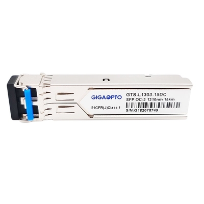 155Mbps SFP OC-3/STM-1 IR-1 15km 1310nm Dubleks LC SMF DOM Alıcı-Verici Modülü