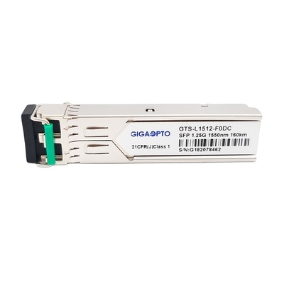 1.25G SFP Optik Alıcı-Verici Modülü 1550nm 160km 1000BASE ZX SMF Dubleks LC DOM