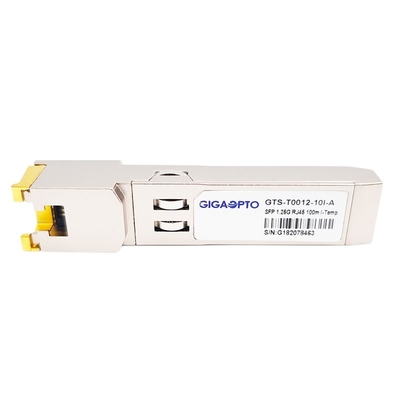 1000Mbps Tek Modlu SFP Optik Alıcı-Verici Modülü 1000BASE T Bakır RJ-45 100m Endüstriyel