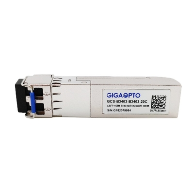 100BASE Çift BIDI CSFP Fiber Optik Alıcı-Verici TX1310nm RX1490nm LC 20km DOM