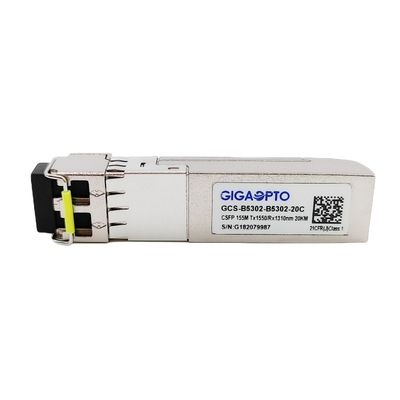 100Mbps Kompakt SFP Çift Çift Yönlü Optik Alıcı-Verici TX1550nm RX1310nm LC 20km DOM