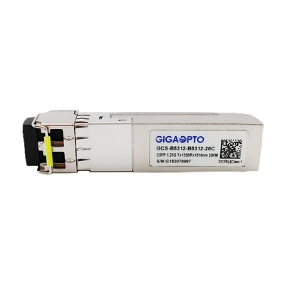 Çift 1.25G BIDI CSFP Alıcı-Verici LX TX1550nm RX1310nm SMF 20km Sfp Modülü Tek Fiber