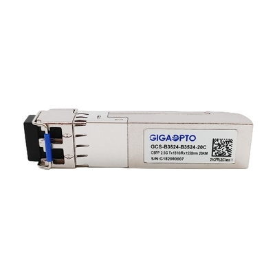 Çift Fiber 2.5Gbps CSFP BIDI Optik Alıcı-Verici TX1310 RX1550 LC 20km DOM