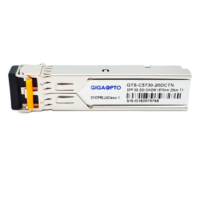 3Gbps DVI Video SFP Alıcı-Verici CWDM Tek Verici MSA Olmayan 1270nm 1610nm 20km SMF LC DDM