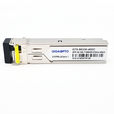 3Gbps MSA SMPTE SFP BiDi TX1550nm RX1310nm 40km SD/HD/3G-SDI LC SMF DDM için Verici Alıcı Modülü