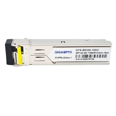 3Gb/S Tek Modlu BiDi SFP Modülü TX1550nm RX1310nm 10km Video Patolojik Modeller Alıcı-Verici Modülü DDM MSA