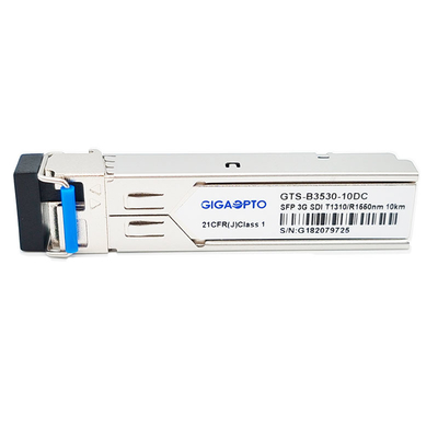 3Gbps MSA Dijital Video SFP BiDi 1310nm TX 1550nm RX SD/HD/3G-SDI için 10km Alıcı-Verici Modülü