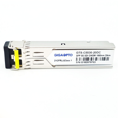 3G SDI HD Video CWDM SFP Alıcı-Verici Modülü 1270~1610nm Kanal 20KM LC DOM MSA Pin-Out