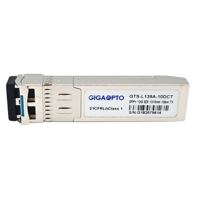 12Gb/S 1310nm 10km Video SFP Alıcı-Verici DOM LC SMF Tek Verici Patolojik Modül MSA Pin Çıkışı