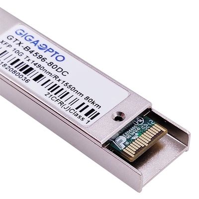 10Gbps WDM XFP ZR Çift Yönlü Fiber Alıcı Modülü 1490nm 1550nm 80km DOM
