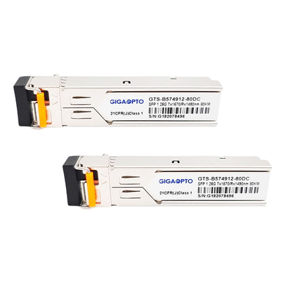 SMF GLC-BX80-D için TX1570nm / RX1490nm Gigabit Fiber Alıcı-Verici 80km LC